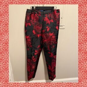 Talbots Floral Red and Black Pants